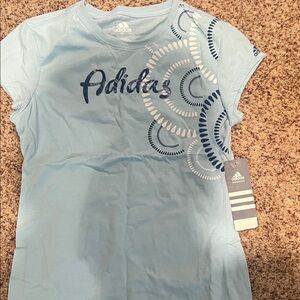 Adidas Sky Blue Tee with Circular Graphic